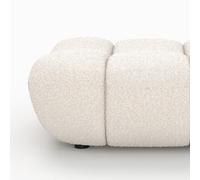 Ensemble fauteuil et pouf en tissu bou lanc - teddy