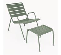 Ensemble Fauteuil relax + Repose-pieds FERMOB Monceau - Cactus