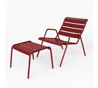 Ensemble Fauteuil relax + Repose-pieds FERMOB Monceau - Piment