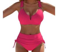 Ensemble Femme Chic Et Elegant, Bikini Femme Bikini 2 Pièces à Armatures en U Maillot De Bain Taille Haute Texturé Collection été 2026 Idéal pour La Plage Et La Baignade