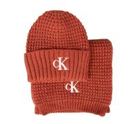 Ensemble femme CK CALVIN KLEIN JEANS écharpe et bonnet avec logo à revers brodé