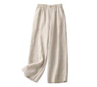 Ensemble Femme Ete, Pantalon en Lin Ete Pantacourt Habillé Ample Taille Elastique pour Soirée Fluide Baggy Femme Chic Et Elegant Été Ete Femme Leger Lin Large Ronde #