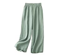 Ensemble Femme Ete, Pantalon en Lin Ete Pantacourt Habillé Ample Taille Elastique pour Soirée Fluide Baggy Femme Chic Et Elegant Été Ete Femme Leger Lin Large Ronde #