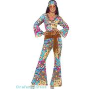 Ensemble Femme Hippie Pattes D'Éléphant + Haut Costume Adulte Années 60 70