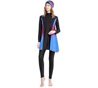 Ensemble Femme Musulmane Été - Burkini Femme Grande Taille 3 Pieces À Manches Longues Burkini Arabe Islamique Modeste Couverture Complète Haut De Bain avec Pantalon Hijab Vêtements De Plage