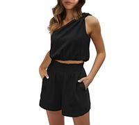 Ensemble Femme Pantalon Et Haut- Ensembles Deux PièCes en Lin Shorts Et Crop Tops BohèMes Collection éTé 2026 VêTements De Plage