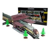 Ensemble ferroviaire jouet - IMPORT - FENFA - 5 wagons - Locomotive à piles - Rails modulables