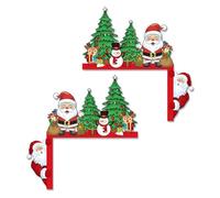 Ensemble Festif Complet : 2 Décorations en Bois de Pères Noël Pâtissiers en Pain d'Épice pour Cadres de Porte, Idéal pour Créer Une Ambiance Joyeuse Lors des Fêtes