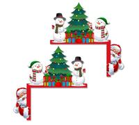 Ensemble Festif Complet : 2 Décorations en Bois de Pères Noël Pâtissiers en Pain d'Épice pour Cadres de Porte, Idéal pour Créer Une Ambiance Joyeuse Lors des Fêtes