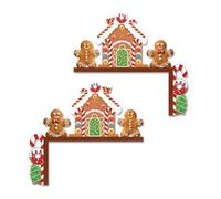 Ensemble Festif Complet : 2 Décorations en Bois de Pères Noël Pâtissiers en Pain d'Épice pour Cadres de Porte, Idéal pour Créer Une Ambiance Joyeuse Lors des Fêtes