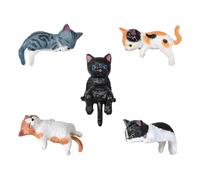 Ensemble Figurine Chat, Mini Figurine de Chat Réaliste, Statue Animaux Miniature pour Maison de Poupée, Décoration de Gâteau, Décorations pour Maison, Fêtes, 5 Pièces