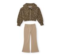 Ensemble Fille Avec Sweat À Imprimé Animal Et Leggings Évasés Marron 14A
