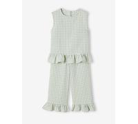 VERTBAUDET Ensemble fille blouse pantalon 7/8ème vert sauge 8A