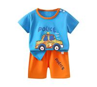 Ensemble Fille Cordon De Serrage Ensembles Fille Mignonne Décontracté Mode Manches Courtes Haut Plus Short Vêtement Maison Pyjama Deux Pièces Zéro À Six Ans T-Shirt Short Survêtement Sport Été