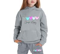 Ensemble Fille Encapuchonné Crop Top Bottom Sweat-Shirt Pull Pantalon Costume Street Dance Outfit Suit Survêtement Pratique et Confortable Sweats Jeans Vêtements Mode 5-15 Ans