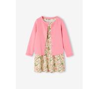 VERTBAUDET Ensemble robe + cardigan fille rose imprimé 4A