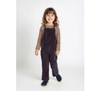 VERTBAUDET Ensemble fille tee-shirt et salopette velours anthracite 12A