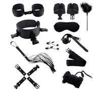 Ensemble fixe 10 pièces étirement double et musculation en cuir bicolore, sec et respirant, kit d'outils simple pour chambre+Y (Noir)