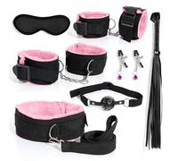 Ensemble fixe domestique 7 pièces en nylon doublé, structure renforcée résistante à l'usure, ajustement stable, ne glisse pas facilement+Y (Rose)