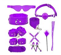 Ensemble fixe étirement domestique 10 pièces, cuir fin à motif sombre/conception amortissante en peluche douce+Y (Violet)