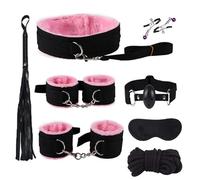 Ensemble fixe pilates lit 8 pièces moelleux et doux pour la peau aux couleurs vives, protections ajustables pour entraînement quotidien+Y (Rose)