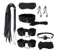 Ensemble fixe pilates lit 8 pièces moelleux et doux pour la peau aux couleurs vives, protections ajustables pour entraînement quotidien+Y (Noir)