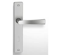 Vachette Poignée sur grande plaque FLEX - Entraxe 195 mm Clé L - en Zamak - Chrome satiné