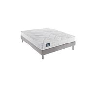 Ensemble Dunlopillo Floral Sommier Confort Ferme 90x190 Blanc