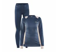 Ensemble fonctionnel pour femmes Craft Core Dry Baselayer Bleu foncé avec rose L