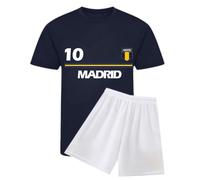 Ensemble Foot Enfant - Style Madrid - Tee-Shirt Bleu & Short Blanc