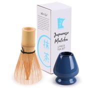 Ensemble fouet à thé matcha - Fouet et en bambou - Bleu foncé