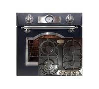 Ensemble four Cuisinière Autonome Four électrique, 8 fonctions avec plan de cuisson à gaz 60 cm EH 6355 Em Sil+KG 6325 Em Sil