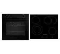 Ensemble Four & Table de Cuisson Respekta ASET121M5500 Noir, Noir Mat, Autonome