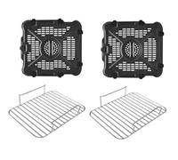 Ensemble friteuse à air chaud avec plaque de cuisson rectangulaire épaisse et grilles de gril (2 pièces).