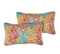 Ensemble Funhome de 2 oreillers lombaires de patio avec insert 12 x20 tanche fondu tanche rsistant l'extrieur