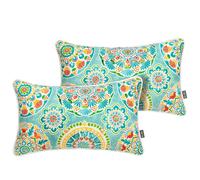 Ensemble Funhome de 2 oreillers lombaires de terrasse avec insert 12 x20 tanche fondu tanche rsistant l'extrieur