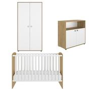 Galipette Ensemble trio chambre ARTHUR - Lit bébé 60x120 + Commode 2 portes + Armoire 2 portes