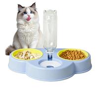 Ensemble Gamelle Chat Eau et Nourriture | Bouteille d'eau Auto 3 Bols Amovibles - Vaisselle pour Animal Fontaine Abreuvoir - pour Chatons D'Intérieur Chiens Petits Et