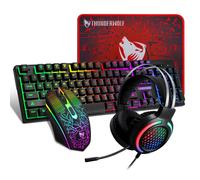 Ensemble gaming 4 en 1 - RNCYN - Clavier rétroéclairé arc-en-ciel - 104 clés - Souris 7 couleurs