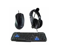 Ensemble Gaming COMBODRILEH2 Espagnol Qwerty Noir Multicouleur