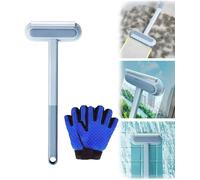 Ensemble gant + brosse pour chien et chat 2 pièces, peigne de toilettage autonettoyant, brosse de toilettage polyvalente élimine les poils d'animaux en excès et morts.