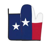 Ensemble gant de cuisine et manique imprimé drapeau du Texas, un must have pour la cuisine, le four, le micro-ondes et le grill