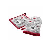 Douceur d'intérieur - Ensemble gant et manique Plumette - Rouge - Douceur d'intérieur Rouge