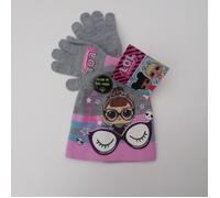 Ensemble Gants Bonnet Poupée LOL Surprise 2 Tailles 52-3/5ans, 54-6/8ans Gris-Rose-Bleu 52 cm