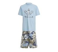 Ensemble Garçon - ADIDAS - IR7810 - Bleu - 100% coton - Manches courtes 5-6 ans