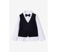 Ensemble garçon chemise et gilet noël noir 5A