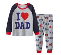 Ensemble Garçon Été décontracté à manches longues pour petits garçons ensemble nuit avec lettres imprimées pour tout-petits tenue confortable vêtement doux garçonne chaud lot garçonnet (Black, 1-2 Yea