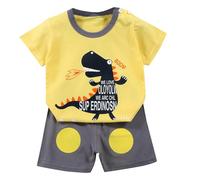 Ensemble Garçon Été Ensemble Estival Deux pièces pour garçons t-Shirt Manches Courtes et Short Assorti (G, 3-6 Months)