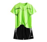 Ensemble Garçon Été Ensemble été garçon Manches Courtes Tenue décontractée séchage Rapide t-Shirt Sportif et Short garçons Filles vêtements Deux pièces Respirant Actif (GN1, 3-4 Years)
