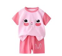 Ensemble Garçon Été Tenue d'été pour garçon ensemble deux pièces t-shirt manches courtes short jeu décontractée tout-petits 0-6 ans confortable respirante quotidienne école activités plein air (3-4 Ye